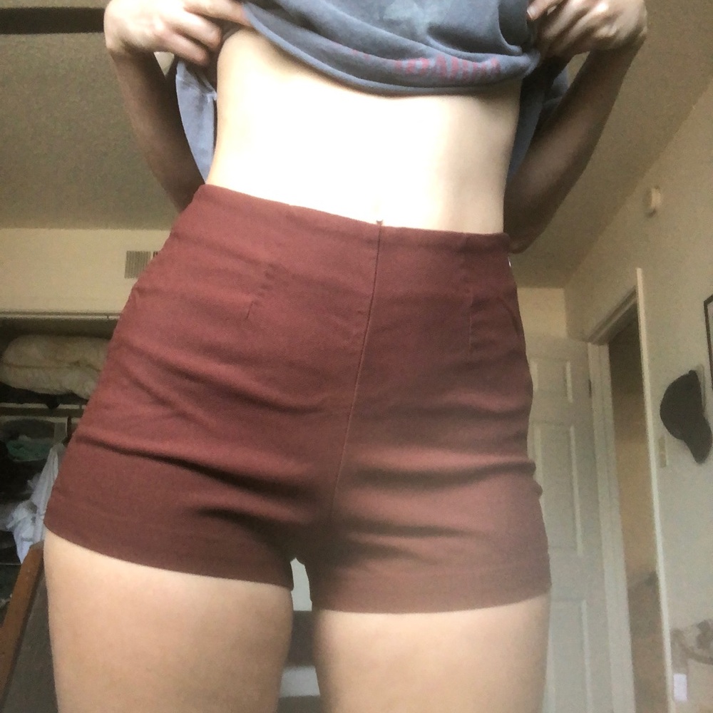 High-Waist Brown Womens Shorts Hot Pants Wild Fable